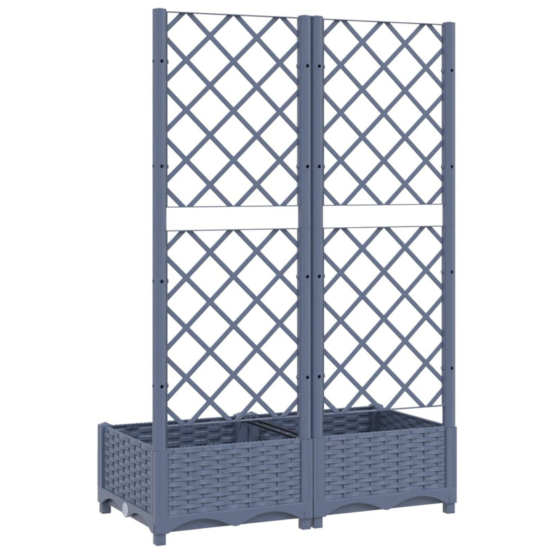 vidaXL sötétszürke PP rácsos kerti ültetőláda 80 x 40 x 121,5 cm