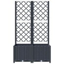 vidaXL sötétszürke PP rácsos kerti ültetőláda 80 x 40 x 136 cm