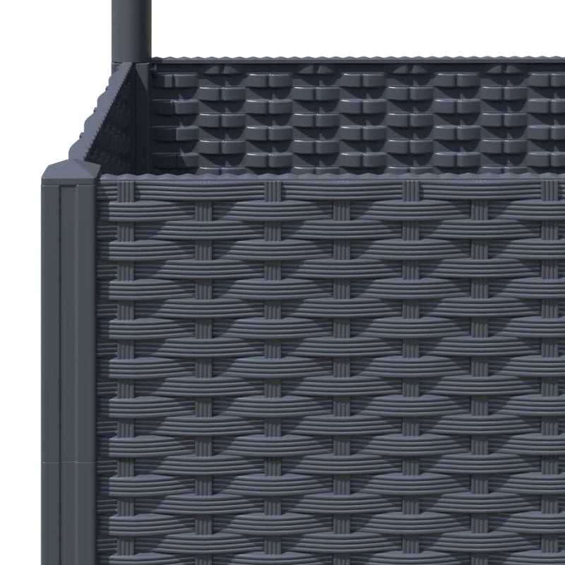 vidaXL sötétszürke PP rácsos kerti ültetőláda 80 x 40 x 136 cm