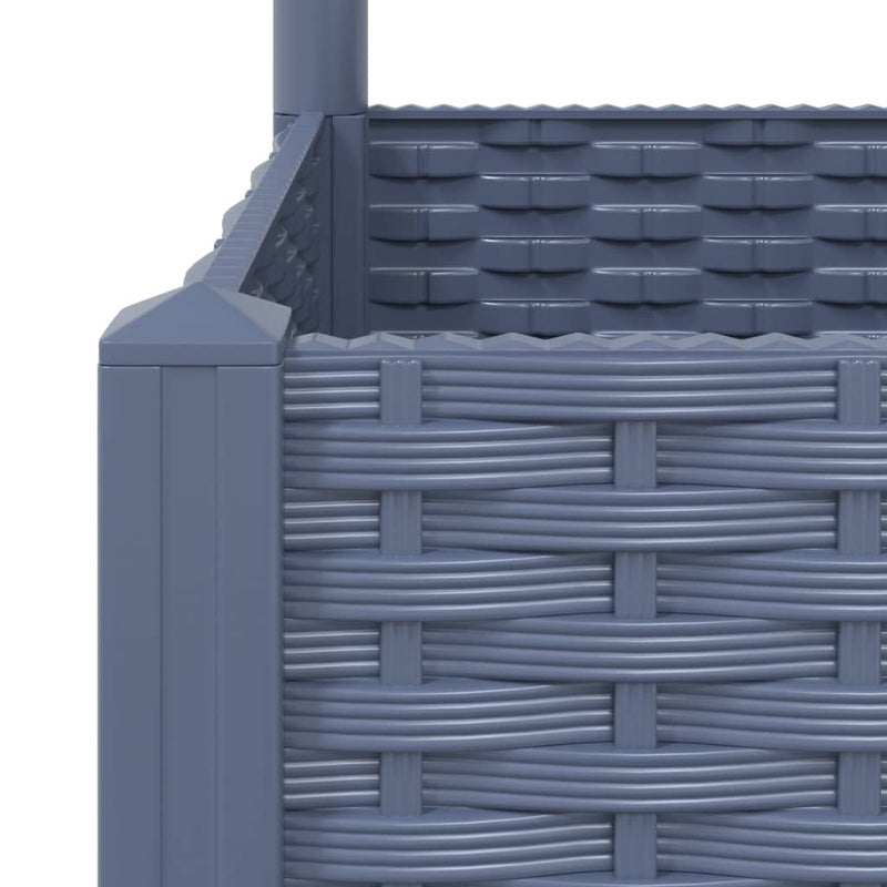vidaXL sötétszürke PP rácsos kerti ültetőláda 120 x 40 x 136 cm