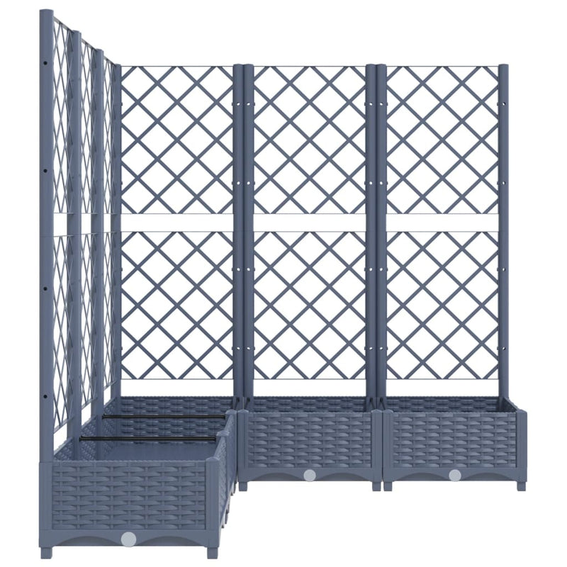 vidaXL sötétszürke PP rácsos kerti ültetőláda 120 x 120 x 121,5 cm