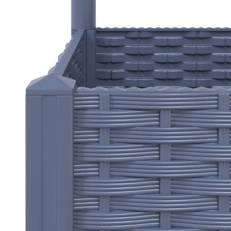 vidaXL sötétszürke PP rácsos kerti ültetőláda 120 x 120 x 121,5 cm