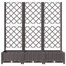 vidaXL barna polipropilén rácsos kerti ültetőláda 120 x 40 x 121,5 cm