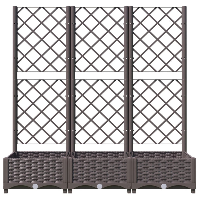 vidaXL barna polipropilén rácsos kerti ültetőláda 120 x 40 x 121,5 cm