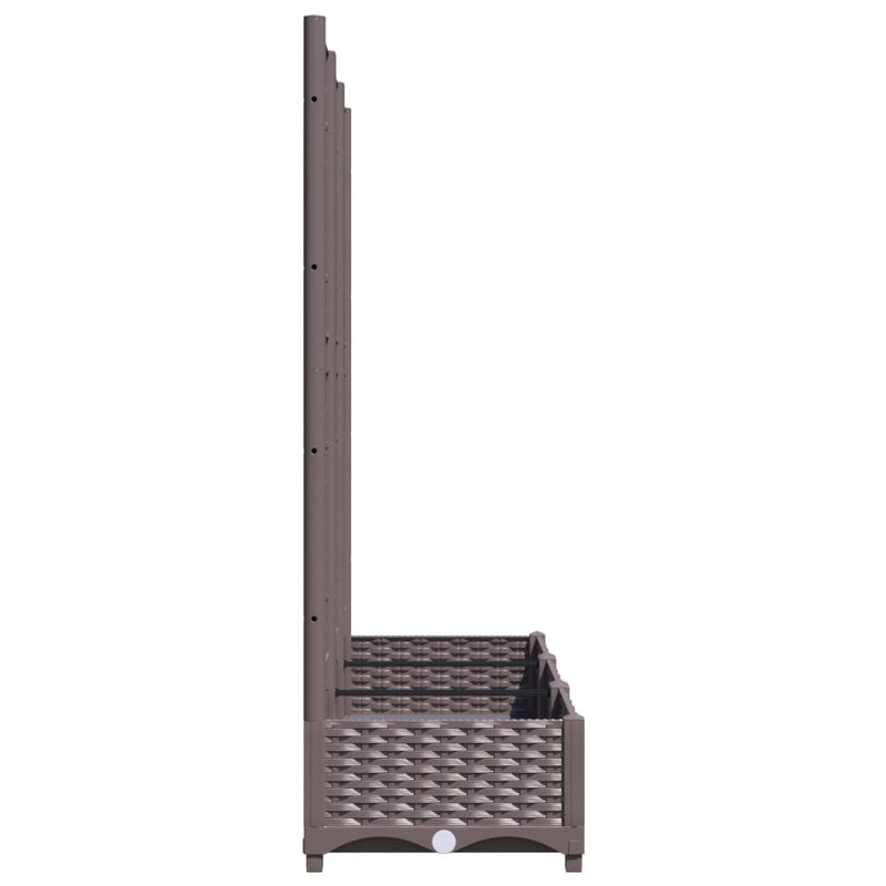 vidaXL barna polipropilén rácsos kerti ültetőláda 120 x 40 x 121,5 cm