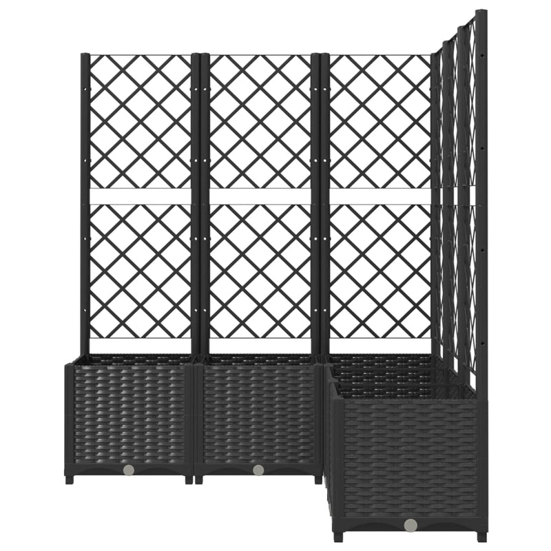 vidaXL fekete polipropilén rácsos kerti ültetőláda 120 x 120 x 136 cm
