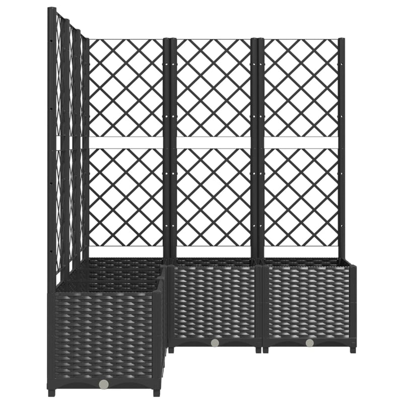 vidaXL fekete polipropilén rácsos kerti ültetőláda 120 x 120 x 136 cm