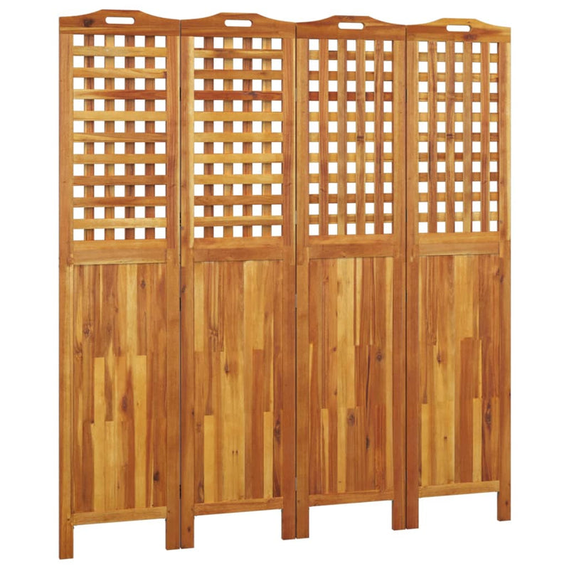 vidaXL 3 paneles tömör akácfa térelválasztó 162x2x180 cm