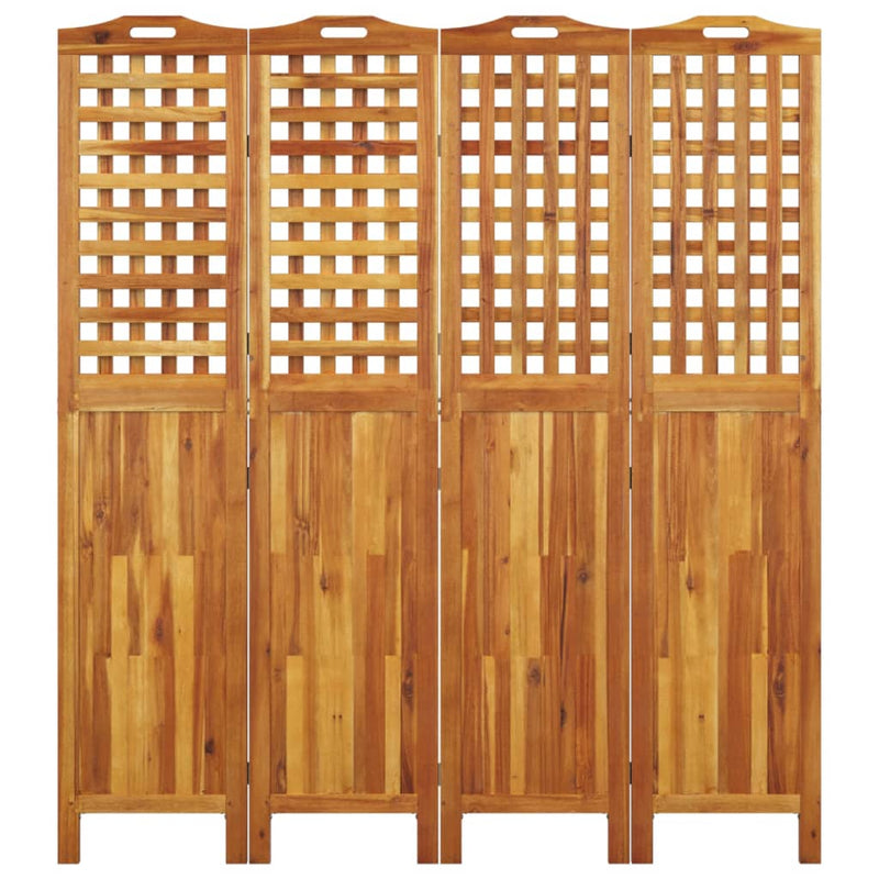 vidaXL 3 paneles tömör akácfa térelválasztó 162x2x180 cm