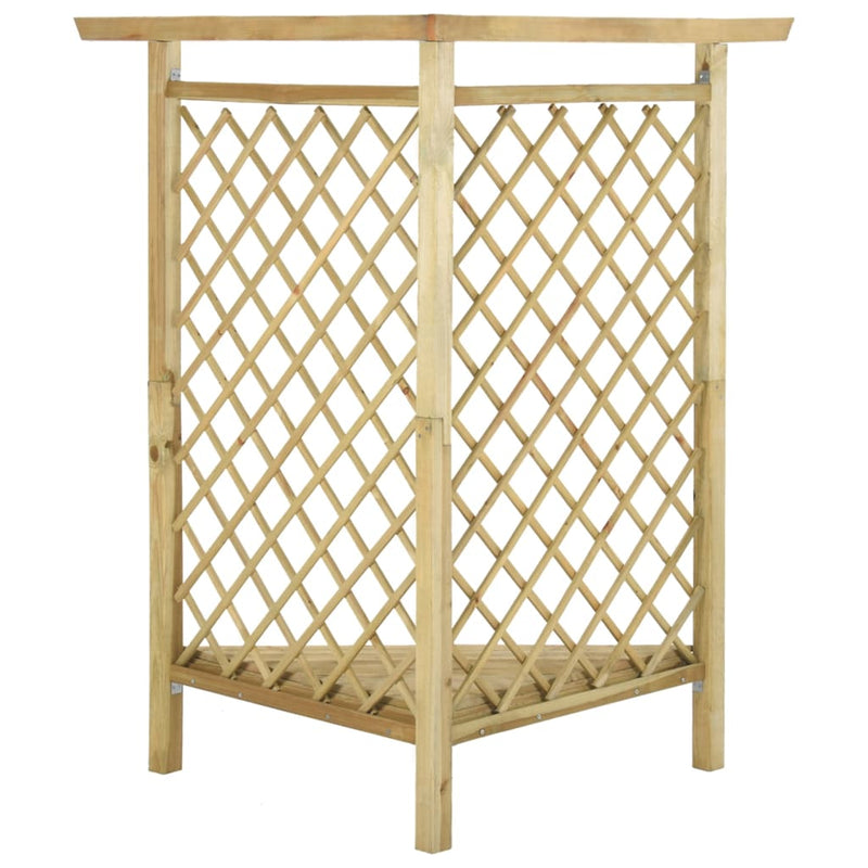 vidaXL impregnált fenyőfa sarokpergola paddal 166 x 81 x 174 cm