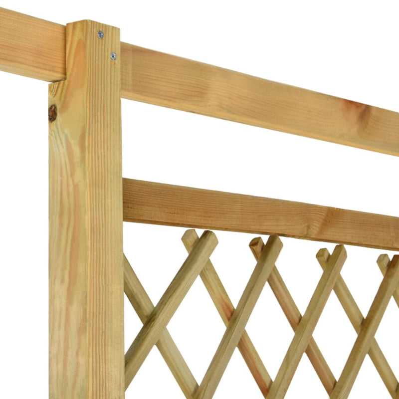 vidaXL impregnált fenyőfa sarokpergola paddal 166 x 81 x 174 cm