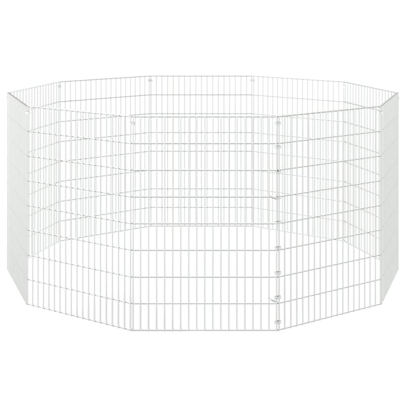 vidaXL 10 paneles horganyzott vas szabadon álló állatketrec 54 x 80 cm
