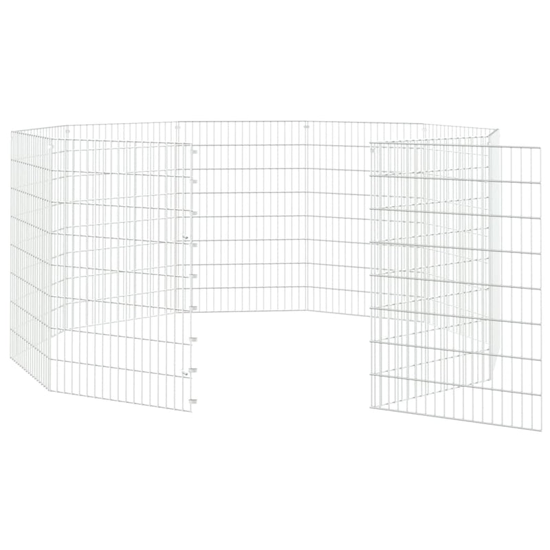 vidaXL 10 paneles horganyzott vas szabadon álló állatketrec 54 x 80 cm