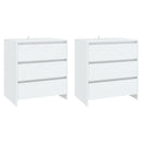 vidaXL 3 részes fehér szerelt fa tálalószekrény