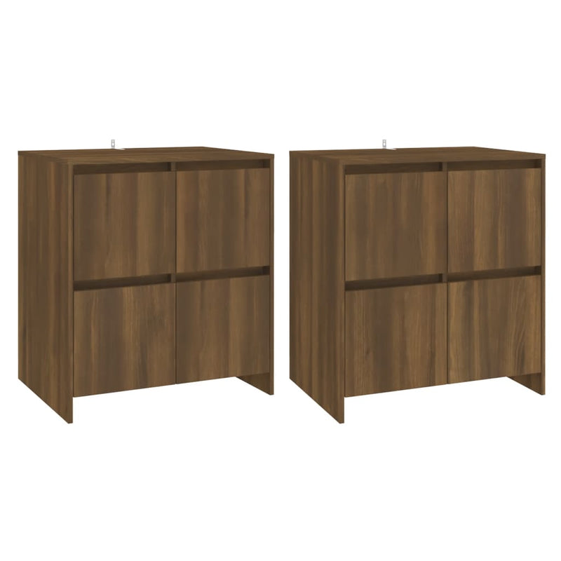 vidaXL 2 db barna tölgyszínű forgácslap tálalószekrény 70 x 41 x 75 cm