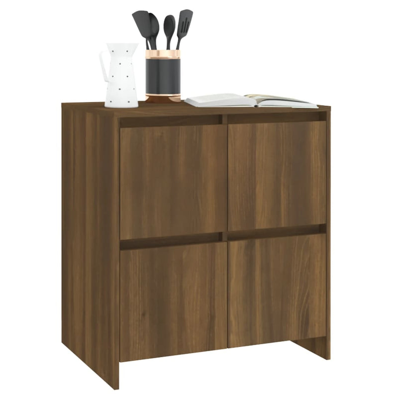 vidaXL 2 db barna tölgyszínű forgácslap tálalószekrény 70 x 41 x 75 cm