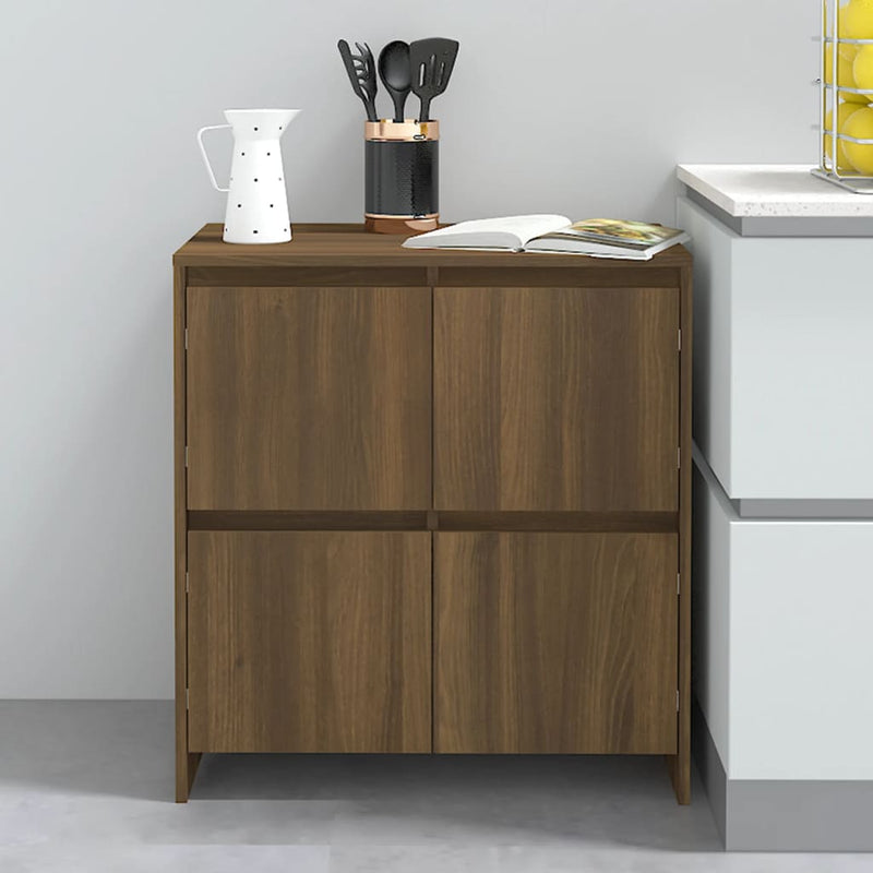vidaXL 2 db barna tölgyszínű forgácslap tálalószekrény 70 x 41 x 75 cm