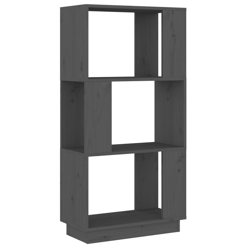vidaXL szürke tömör fenyőfa könyvszekrény/térelválasztó 51x25x101 cm