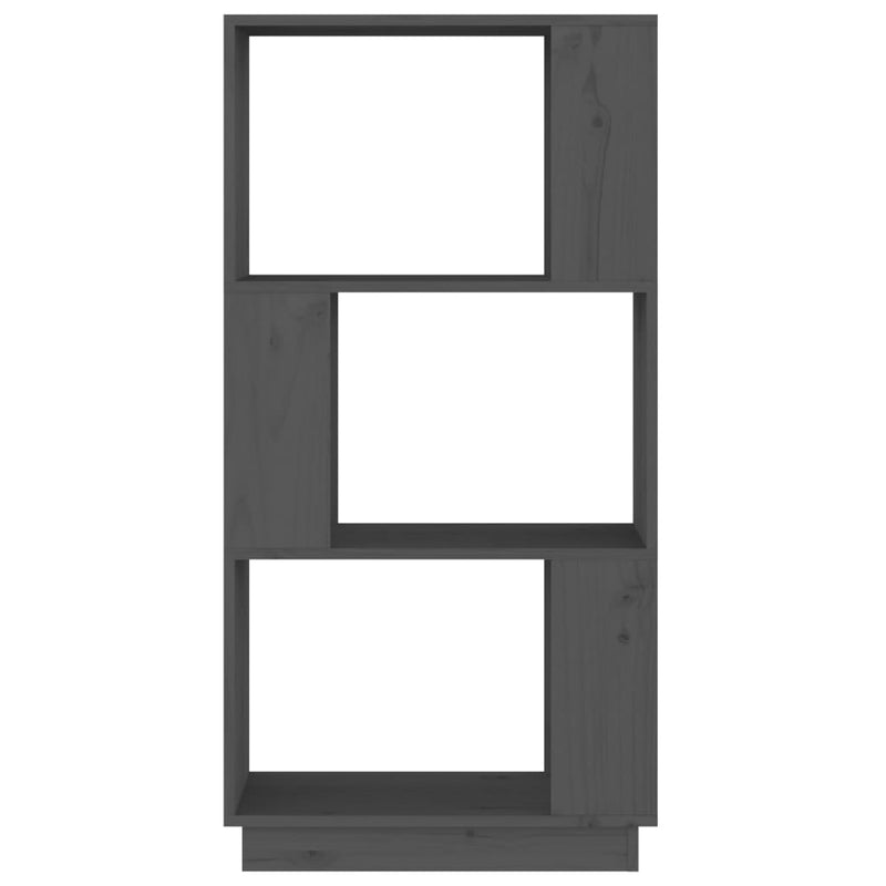 vidaXL szürke tömör fenyőfa könyvszekrény/térelválasztó 51x25x101 cm