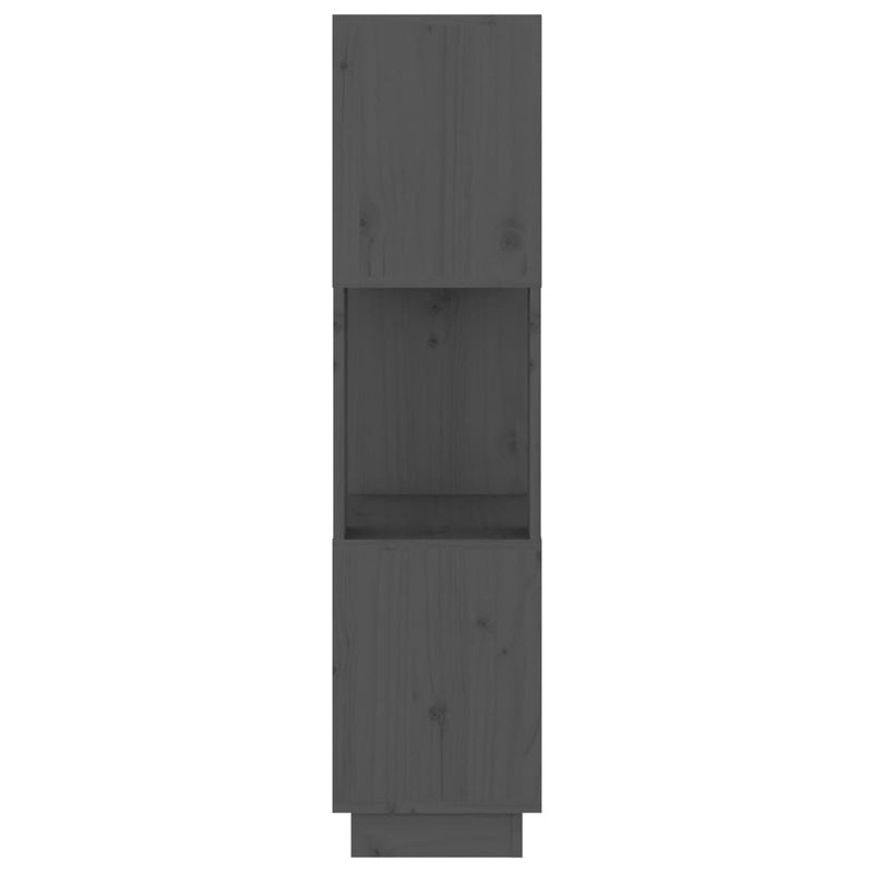 vidaXL szürke tömör fenyőfa könyvszekrény/térelválasztó 51x25x101 cm