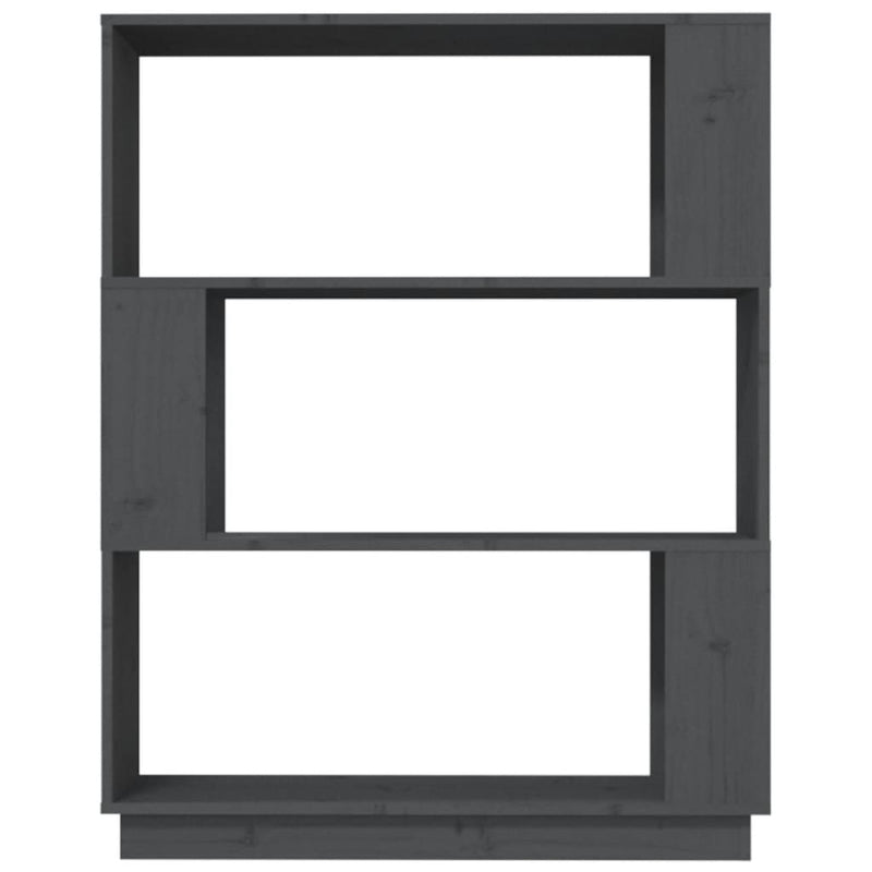 vidaXL szürke tömör fenyőfa könyvszekrény/térelválasztó 80x25x101 cm