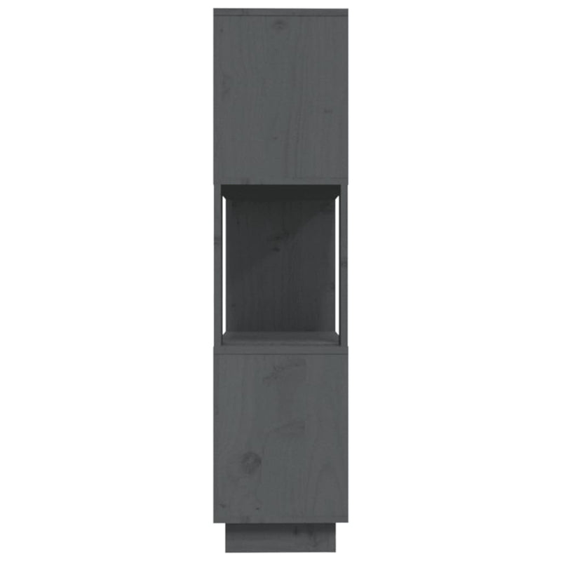 vidaXL szürke tömör fenyőfa könyvszekrény/térelválasztó 80x25x101 cm