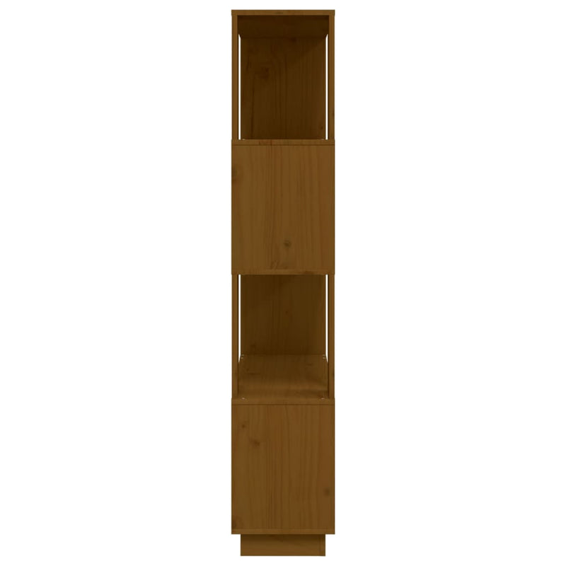 vidaXL mézbarna tömör fenyőfa könyvszekrény/térelválasztó 80x25x132 cm