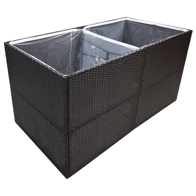 vidaXL fekete polyrattan kerti ültetőláda 157x80x80 cm