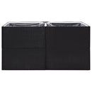 vidaXL fekete polyrattan kerti ültetőláda 157x80x80 cm