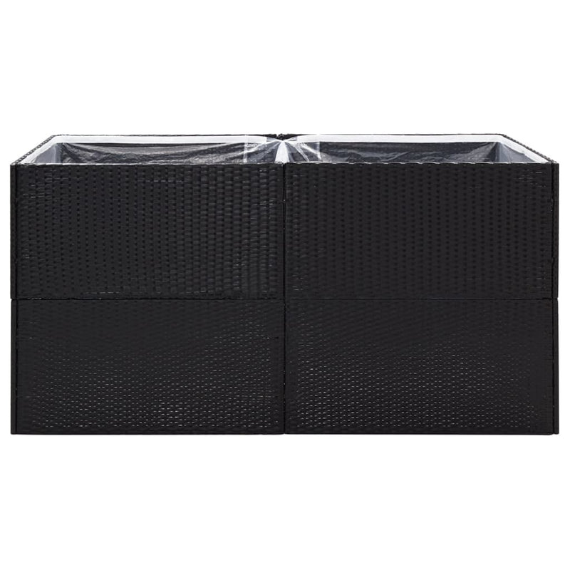 vidaXL fekete polyrattan kerti ültetőláda 157x80x80 cm
