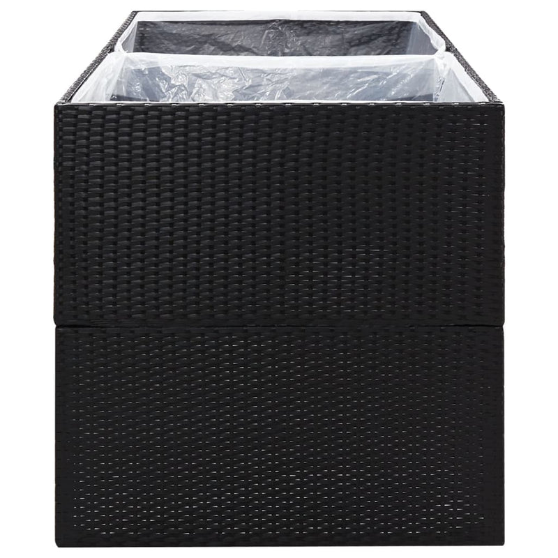 vidaXL fekete polyrattan kerti ültetőláda 157x80x80 cm