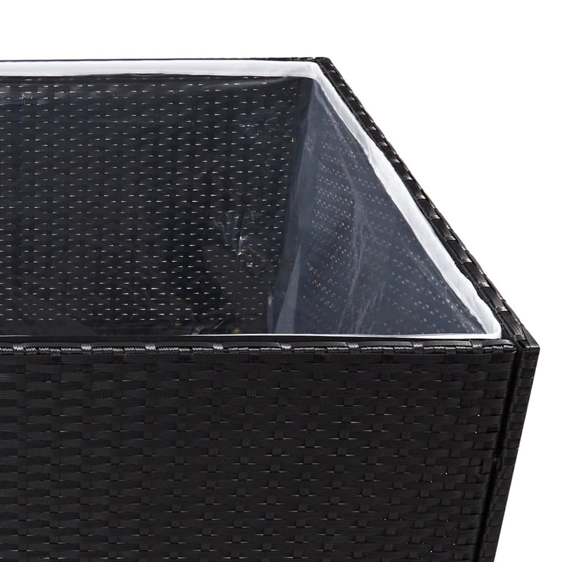 vidaXL fekete polyrattan kerti ültetőláda 157x80x80 cm