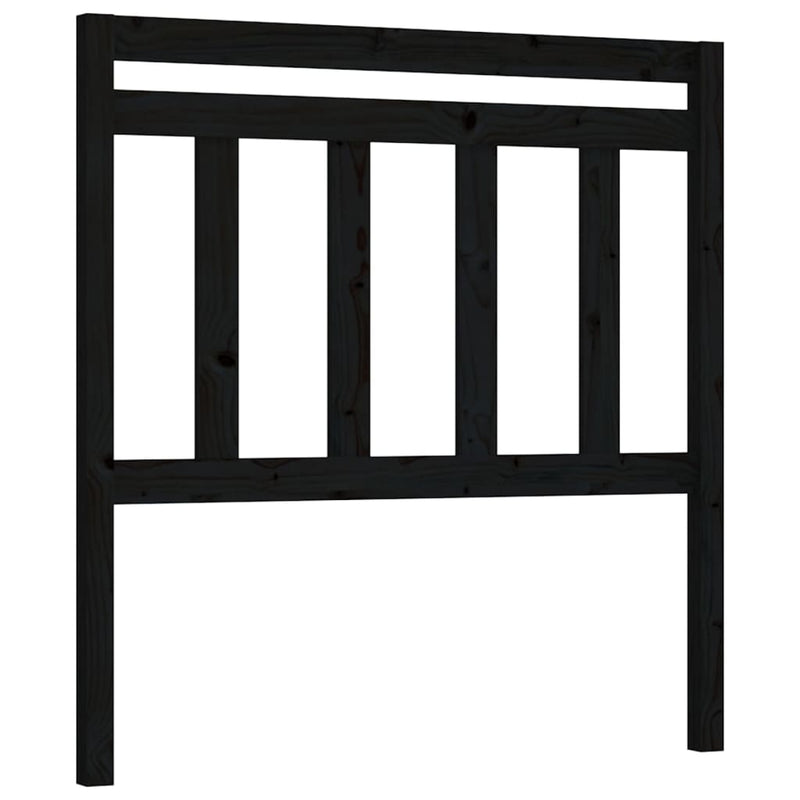 vidaXL fekete tömör fenyőfa ágyfejtámla 81 x 4 x 100 cm