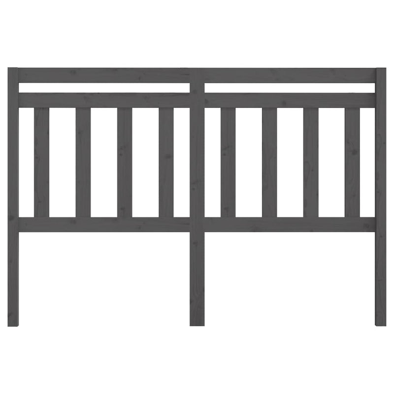 vidaXL szürke tömör fenyőfa ágyfejtámla 126 x 4 x 100 cm