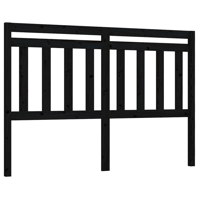 vidaXL fekete tömör fenyőfa ágyfejtámla 146 x 4 x 100 cm