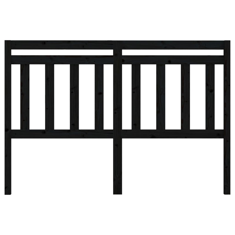vidaXL fekete tömör fenyőfa ágyfejtámla 146 x 4 x 100 cm