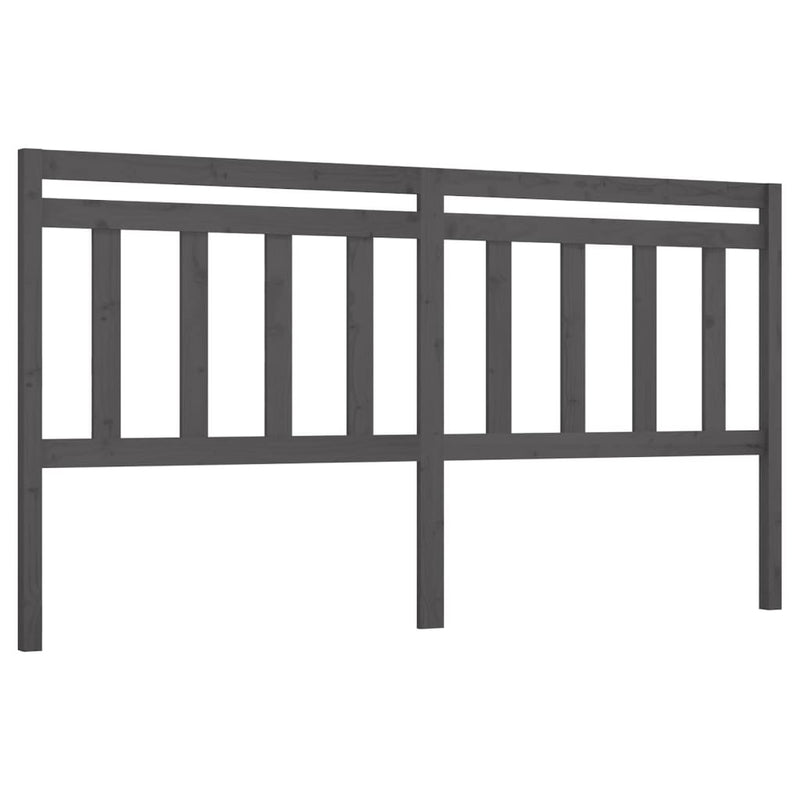 vidaXL szürke tömör fenyőfa ágy fejtámla 206 x 4 x 100 cm