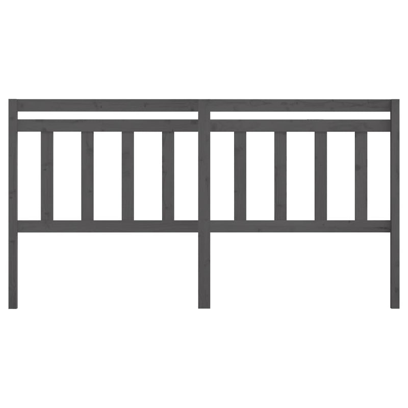 vidaXL szürke tömör fenyőfa ágy fejtámla 206 x 4 x 100 cm