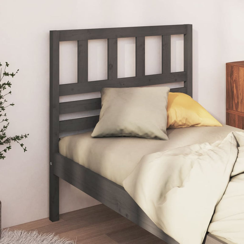 vidaXL szürke tömör fenyőfa ágyfejtámla 81 x 4 x 100 cm