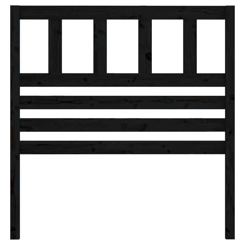 vidaXL fekete tömör fenyőfa ágyfejtámla 106 x 4 x 100 cm