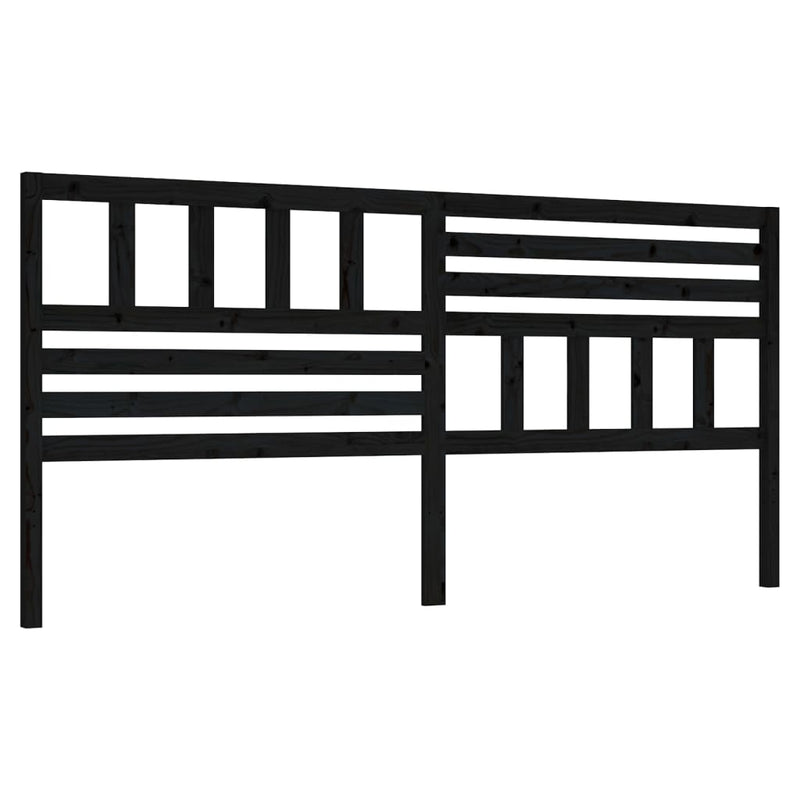 vidaXL fekete tömör fenyőfa ágyfejtámla 186 x 4 x 100 cm