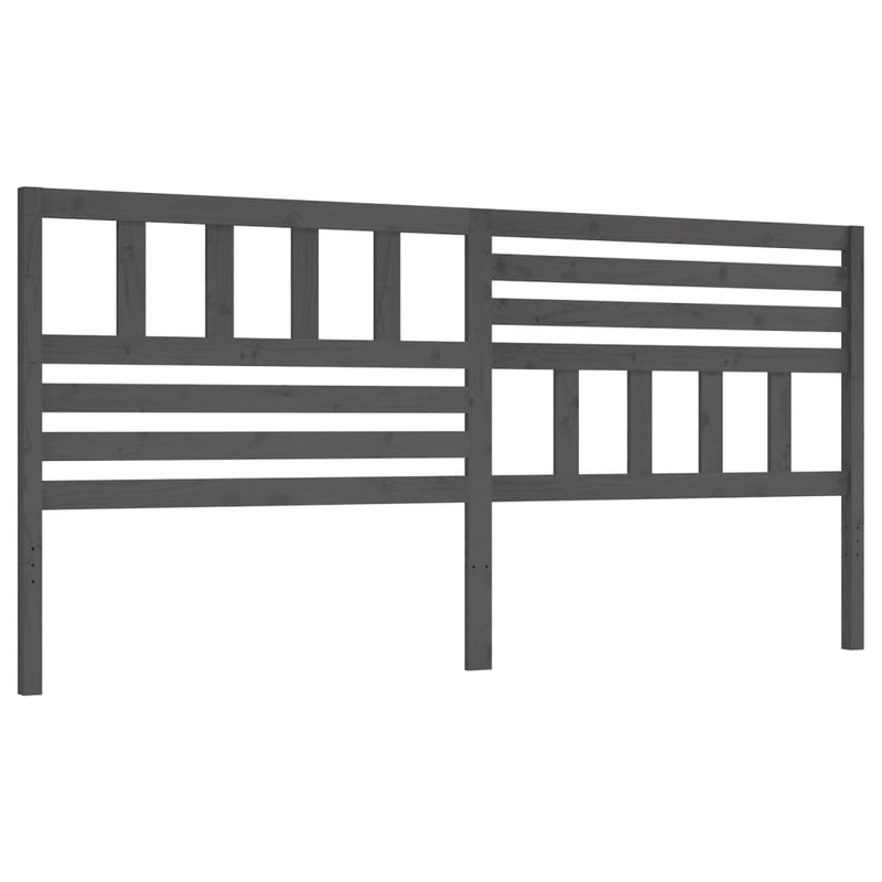 vidaXL szürke tömör fenyőfa ágyfejtámla 206 x 4 x 100 cm