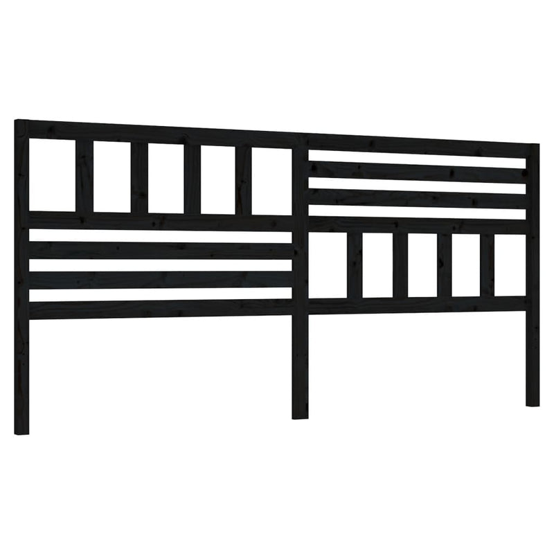 vidaXL fekete tömör fenyőfa ágyfejtámla 206 x 4 x 100 cm