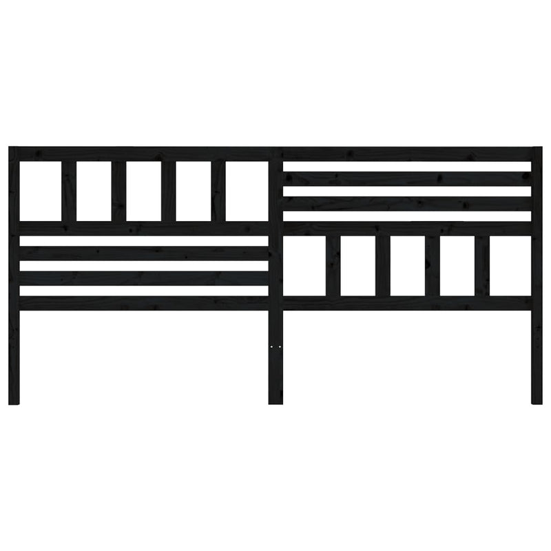 vidaXL fekete tömör fenyőfa ágyfejtámla 206 x 4 x 100 cm