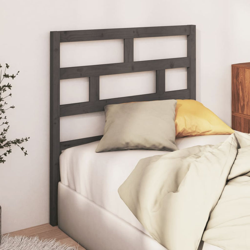 vidaXL szürke tömör fenyőfa ágyfejtámla 81 x 4 x 100 cm