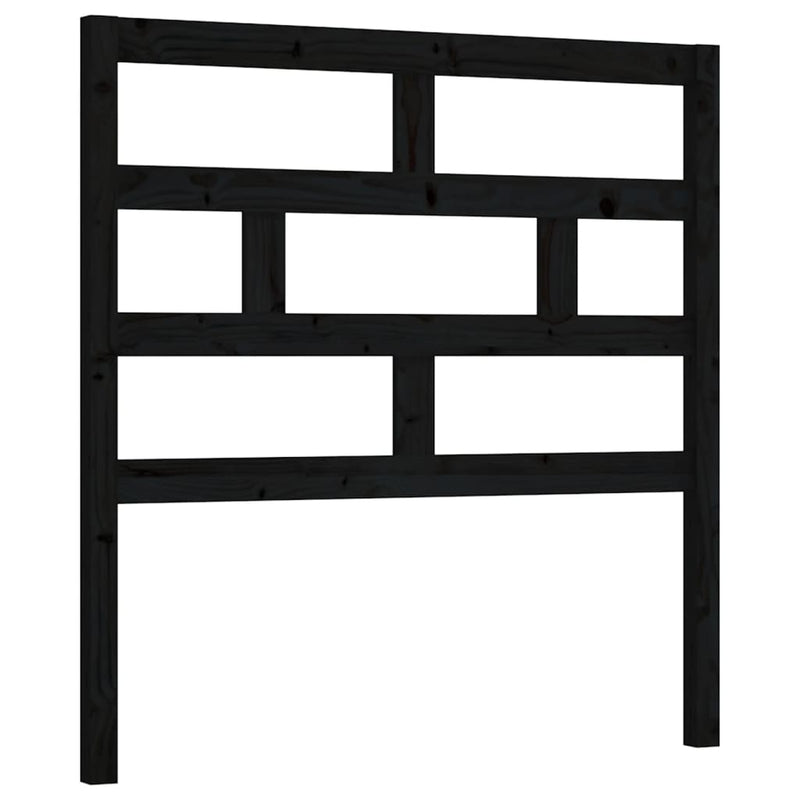 vidaXL fekete tömör fenyőfa ágyfejtámla 81 x 4 x 100 cm