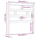 vidaXL szürke tömör fenyőfa ágy fejtámla 106 x 4 x 100 cm