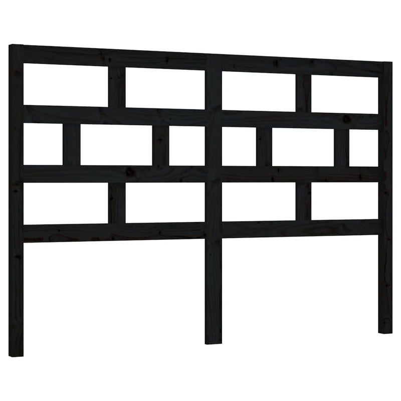 vidaXL fekete tömör fenyőfa ágyfejtámla 126 x 4 x 100 cm