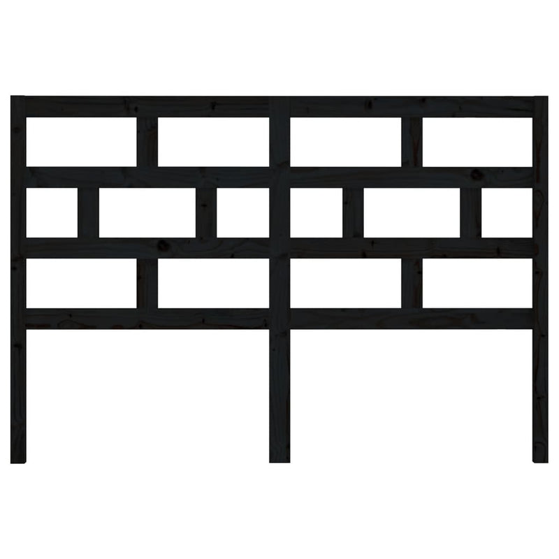vidaXL fekete tömör fenyőfa ágyfejtámla 126 x 4 x 100 cm