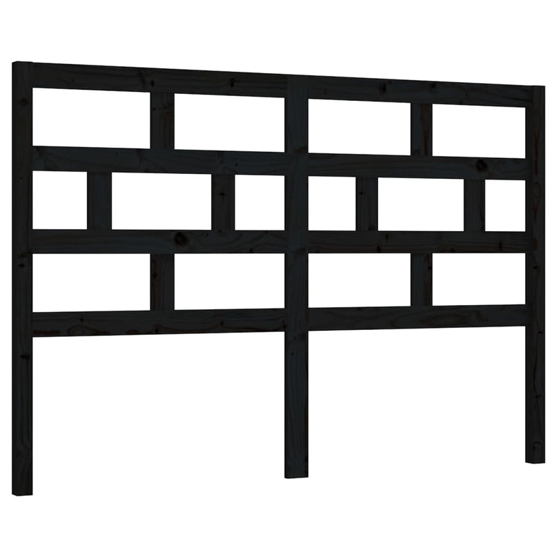vidaXL fekete tömör fenyőfa ágyfejtámla 146 x 4 x 100 cm